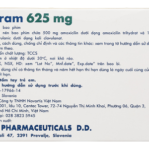 Curam 625mg trị nhiễm khuẩn (10 vỉ x 8 viên)