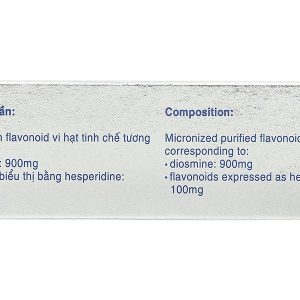 Daflon 1000mg điều trị triệu chứng thực thể liên quan đến trĩ cấp (3 vỉ x 10 viên)