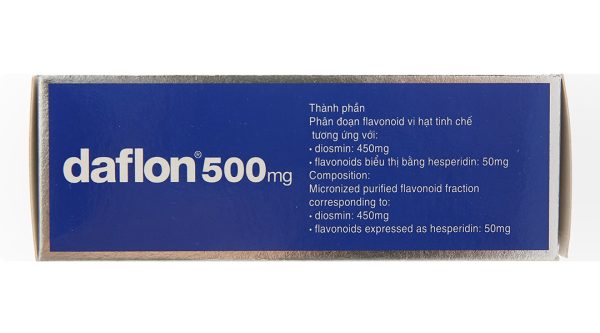 Daflon 500mg trị rối loạn tuần hoàn tĩnh mạch và các triệu chứng trĩ cấp (4 vỉ x 15 viên)