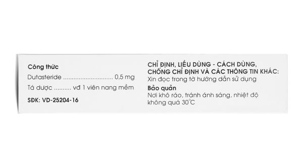 Dagocti 0.5mg trị phì đại tuyến tiền liệt lành tính (3 vỉ x 10 viên)