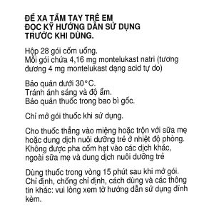 Thuốc cốm Singulair 4mg trị hen phế quản mạn tính hộp 28 gói