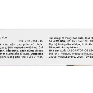 Daniele thuốc trị mụn, tránh thai hằng ngày (1 vỉ x 21 viên)