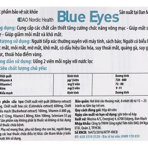 Dao Nordic Health Blue Eyes tăng cường chức năng võng mạc chai hộp 60 viên