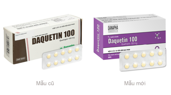 Daquetin 100 trị tâm thần phân liệt, rối loạn lưỡng cực (5 vỉ x 10 viên)