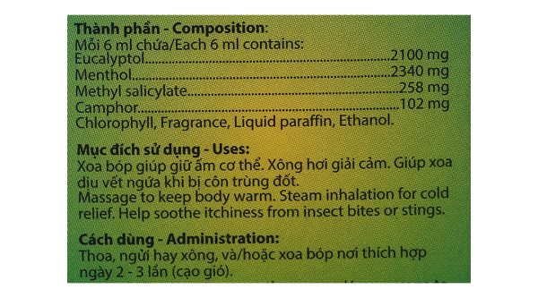 Dầu gió Kim Agi giữ ấm, dịu vết ngứa chai 6ml