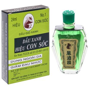Dầu gió xanh hiệu Con Sóc giảm đau nhức, côn trùng cắn chai 24ml