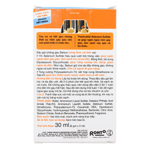 Dầu gội Selsun làm sạch gàu và hết ngứa da đầu hộp 6 gói x 5ml