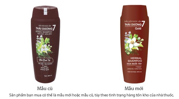 Dầu gội dược liệu Thái Dương 7 Gold sạch gàu, mềm mượt chai 200ml