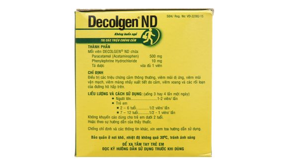 Decolgen ND trị triệu chứng cảm thông thường, viêm mũi dị ứng (25 vỉ x 4 viên)