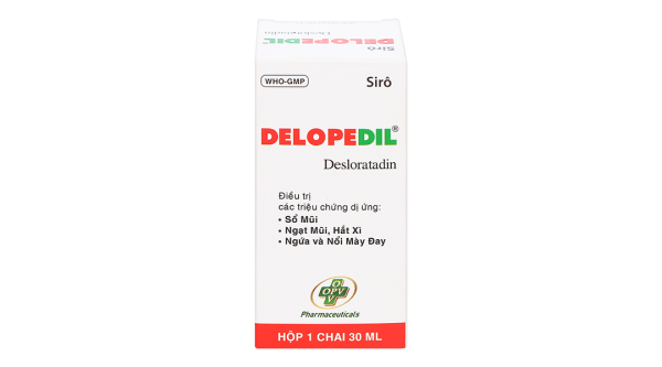 Sirô Delopedil trị sổ mũi, hắt hơi, phát ban, mày đay chai 30ml