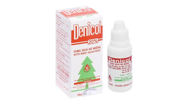 Dung dịch rơ miệng Denicol 20% trị tưa lưỡi, lở miệng, sưng lợi chai 15ml