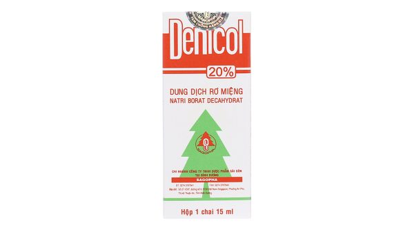 Dung dịch rơ miệng Denicol 20% trị tưa lưỡi, lở miệng, sưng lợi chai 15ml