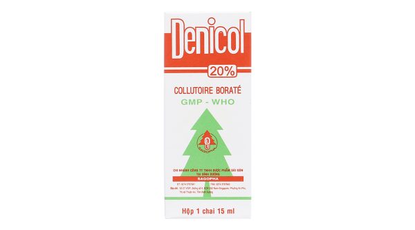 Dung dịch rơ miệng Denicol 20% trị tưa lưỡi, lở miệng, sưng lợi chai 15ml