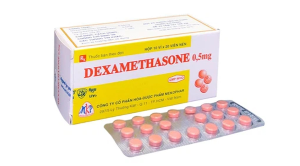 Dexamethasone Mekophar 0.5mg trị trạng thái hen (10 vỉ x 20 viên)