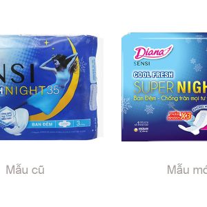 Băng vệ sinh ban đêm Diana Cool Fresh siêu thấm có cánh 35cm gói 3 miếng