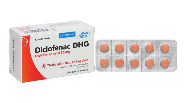 Diclofenac DHG 50mg điều trị viêm xương khớp (10 vỉ x 10 viên)