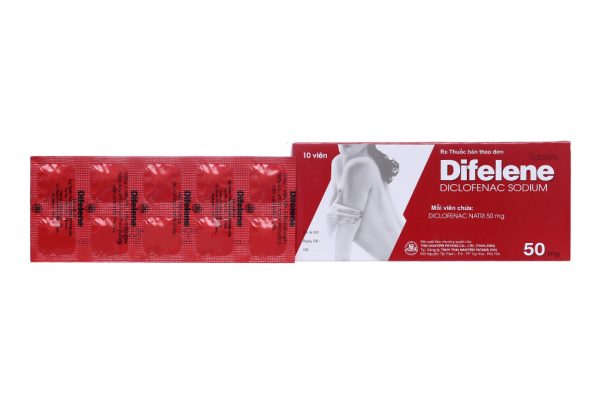 Difelene 50mg giảm đau, kháng viêm xương khớp (1 vỉ x 10 viên)