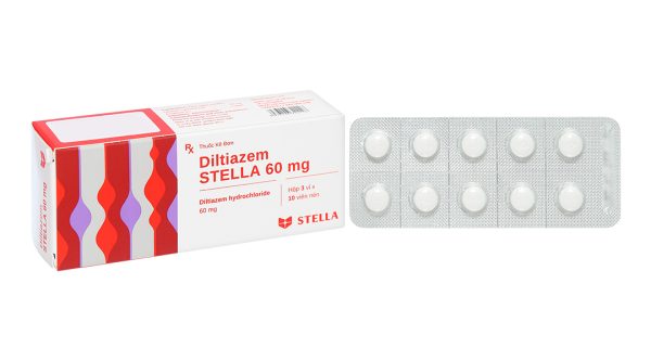 Diltiazem Stella 60mg trị và dự phòng đau thắt ngực (3 vỉ x 10 viên)