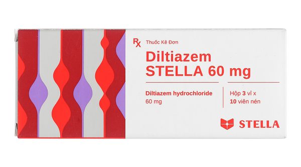 Diltiazem Stella 60mg trị và dự phòng đau thắt ngực (3 vỉ x 10 viên)