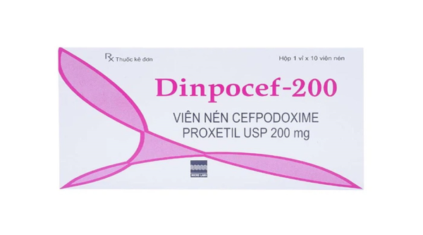 Dinpocef-200 trị nhiễm khuẩn đường hô hấp (1 vỉ x 10 viên)