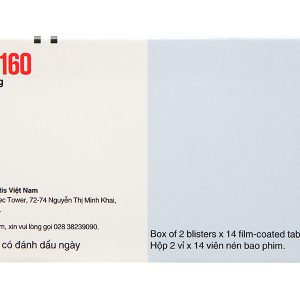 Diovan 160 trị tăng huyết áp, suy tim, sau nhồi máu cơ tim (2 vỉ x 14 viên)