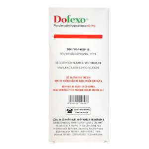 Dofexo 60mg trị viêm mũi dị ứng, mày đay (2 vỉ x 10 viên)