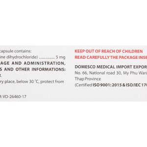 Dofluzol 5mg trị chóng mặt, đau nửa đầu (10 vỉ x 10 viên)