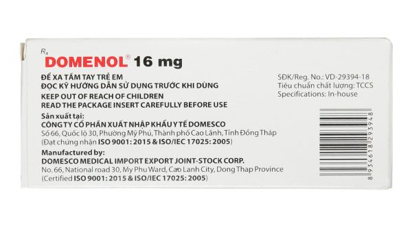 Domenol 16mg thuốc kháng viêm (3 vỉ x 10 viên)