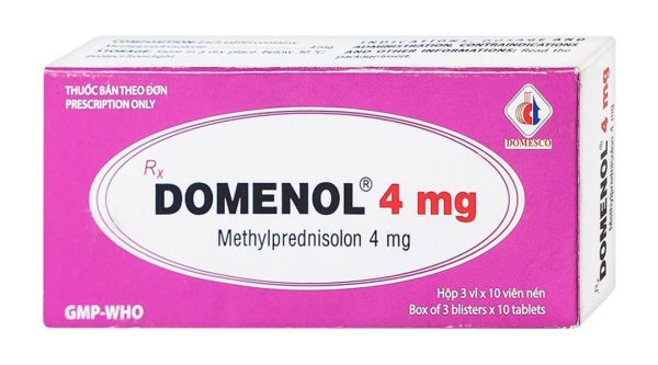 Domenol 4mg kháng viêm, điều trị viêm khớp dạng thấp, lupus ban đỏ (3 vỉ x 10 viên)