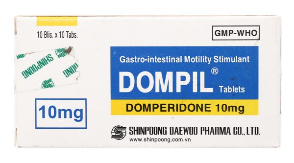 Dompil 10mg trị triệu chứng nôn và buồn nôn (10 vỉ x 10 viên)