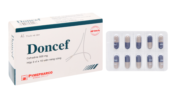 Doncef 500mg trị nhiễm khuẩn da, nhiễm khuẩn hô hấp (3 vỉ x 10 viên)