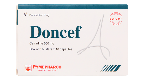 Doncef 500mg trị nhiễm khuẩn da, nhiễm khuẩn hô hấp (3 vỉ x 10 viên)