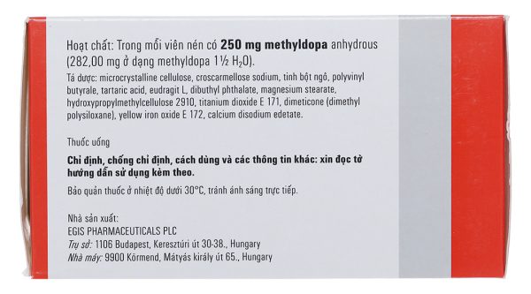 Dopegyt 250mg trị tăng huyết áp (10 vỉ x 10 viên)