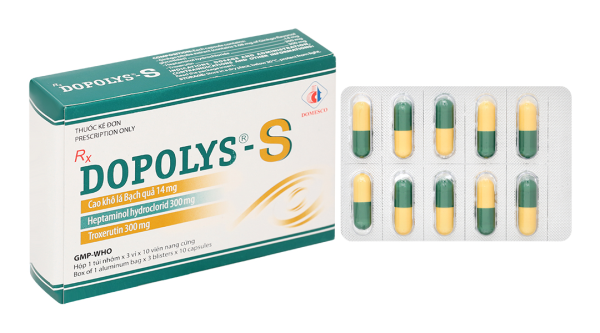 Dopolys-S trị triệu chứng liên quan suy tĩnh mạch, trĩ cấp (3 vỉ x 10 viên)