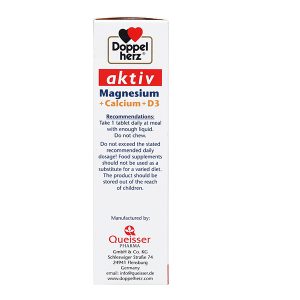 Doppelherz Aktiv Magnesium + Calcium + D3 giúp cơ, xương khỏe mạnh hộp 30 viên