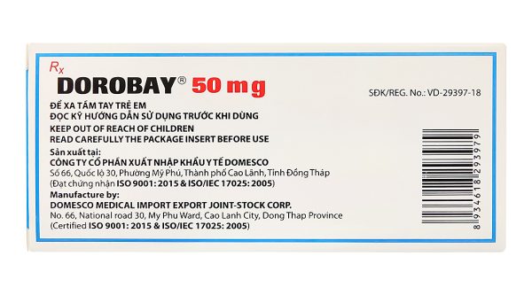 Dorobay 50mg điều trị đái tháo đường tuýp 2 (3 vỉ x 10 viên)