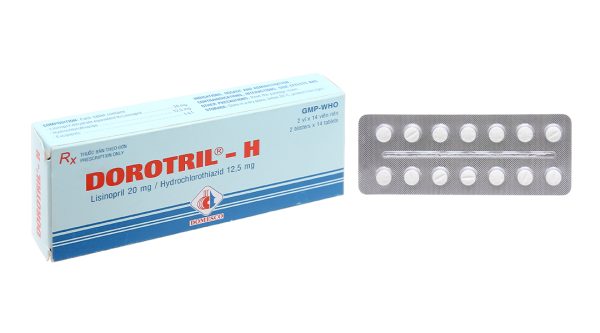 Dorotril - H 20mg/12.5mg trị tăng huyết áp (2 vỉ x 14 viên)