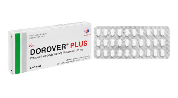 Dorover Plus 4mg/1.25mg trị tăng huyết áp (1 vỉ x 30 viên)