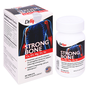 Drlife Strong Bone bổ sung canxi, ngừa loãng xương chai 60 viên