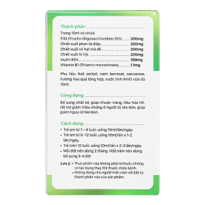 Dung dịch chất xơ JV bổ sung chất xơ, hỗ trợ giảm táo bón hộp 20 ống x 10ml