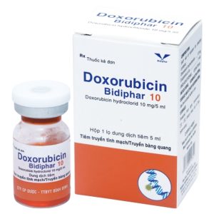 Dung dịch tiêm Doxorubicin Bidiphar 10mg/5ml điều trị ung thư vú, đa u tuỷ chai 5ml