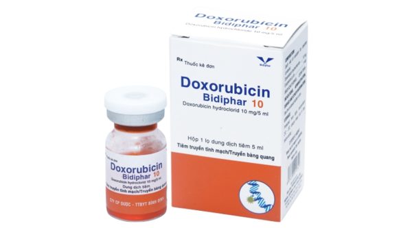 Dung dịch tiêm Doxorubicin Bidiphar 10mg/5ml điều trị ung thư vú, đa u tuỷ chai 5ml