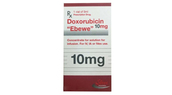 Dung dịch tiêm Doxorubicin Ebewe 10mg/5ml điều trị u cứng, ung thư máu chai 5ml