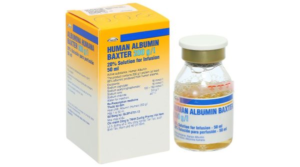 Dung dịch tiêm Human Albumin Baxter 200g/l phục hồi và duy trì thể tích máu lọ 50ml