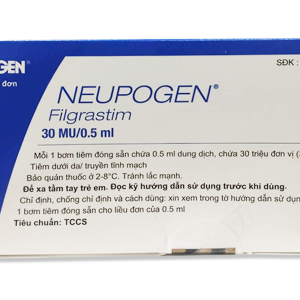 Dung dịch tiêm Neupogen 30MU/0.5ml điều trị giảm bạch cầu trung tính (1 bơm tiêm x 0.5ml)