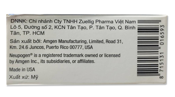 Dung dịch tiêm Neupogen 30MU/0.5ml điều trị giảm bạch cầu trung tính (1 bơm tiêm x 0.5ml)