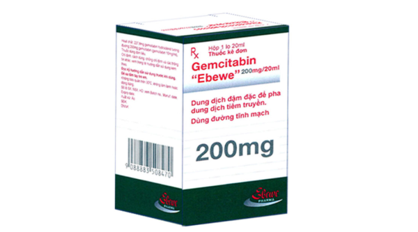 Dung dịch tiêm Gemcitabin "Ebewe" 200mg/20ml điều trị ung thư bàng quang chai 20ml