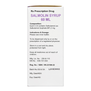 Salmolin Syrup 2mg/5ml trị bệnh hen, co thắt phế quản chai 60ml