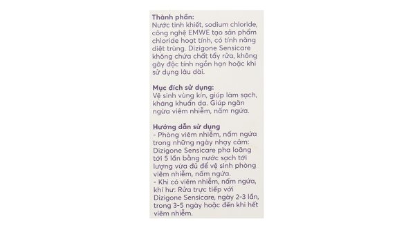 Dung dịch vệ sinh phụ nữ Dizigone Sensicare khử mùi, hết ngứa chai 300ml
