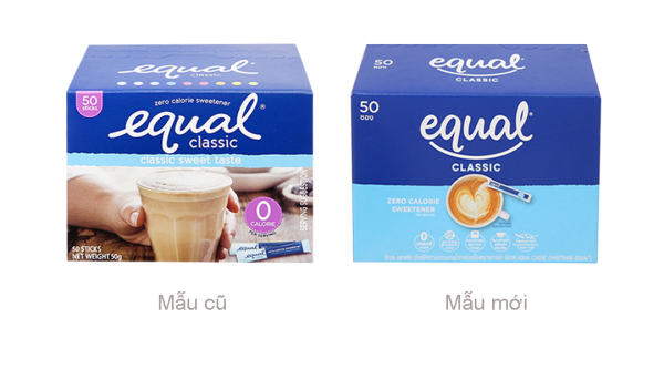 Đường ăn kiêng Equal Classic hộp 50g (50 gói x 1g)